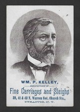 c1880's H603 James Blaine Trade Card - Fine Carriages & Sleighs - Syracuse, NY picture