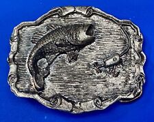 Fly Fishing Commemorative Western framed silver tone Vintage #'d Belt Buckle picture