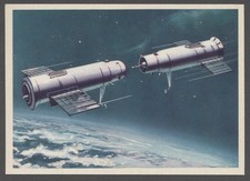 1971 Soviet Space Rocket Sputnik Station Kosmos 186 , 187  vintage postcard picture