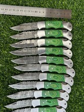 Lot Of 24 Pieces Handcrafted Back Lock Damascus steel Outdoor Folding Knife picture