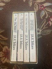 J.R.R. Tolkien Gold Foil 4-Book Box Set the Lord of the Rings Hobbit Vintage picture