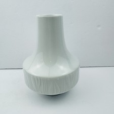 VTG PMR Bavaria Jaeger Pop Art White Porcelain Vase Mid Century German 7 Inch picture