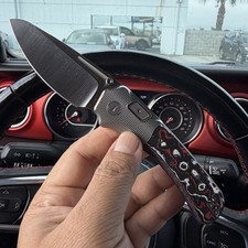 N.U.M.B The Cantilever N7 Titanium Knife S90V Manual Folder Molten Carbon Fiber picture