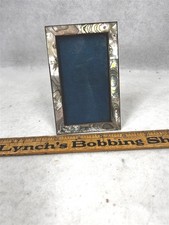 antique picture frame MOP mother of pearl gray pink 4.75 x 3 original 1890 picture