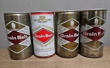 Lot of 4 Vintage 70s Grain Belt Empty Pull Tab Beer Can Zip Man Cave Decor Brew picture