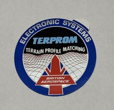 Vintage British Aerospace Electronic Systems Terprom Terrain Profile Sticker picture
