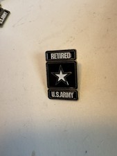 Retired US Army Star Enamel Lapel Pin Badge Hat Vest  United States Military picture