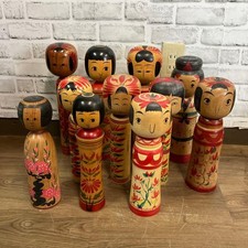 D3 Traditional Kokeshi 11 Piece Set Vintage Showa Era Collectible Figurines picture