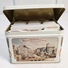 Vintage WASHBURN’S Gold Metal Flour Recipe Box Cards w Cooking Tips & Recipes picture