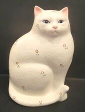 Katy's Country Charm by Karen-- White Flowered Blue Eyed Pink Nosed Cat--EUC picture