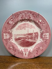 Wedgwood West Point 1933 USMA Plate Third Half Hour Red Pink Transferware 1831 picture