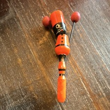 Wooden Halloween Noisemaker Clapper - Orange/Black/Red Holiday Theme picture