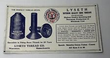 VINTAGE LYSETH THREAD CO. ADVERTISING BLOTTER WORCESTER MASS THREAD SPOOLS picture