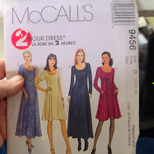 McCall's 9456 Women's 2 Hour Dress Sewing Pattern Size D 12 14 16 Vintage picture