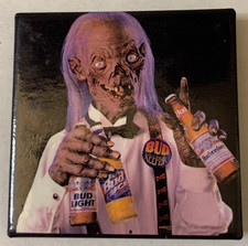 Vintage Tales From The Crypt Keeper Button Pin Bud Light Ice Budweiser Horror picture