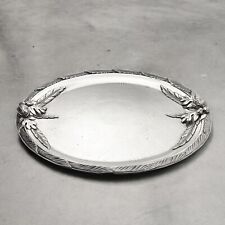 Richard Cipolla, Large Pewter Serving Tray Platter 20 1/2” Nuts & Leaves, Italy picture