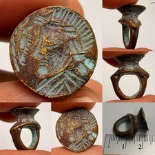 Roman Ancient Excellent Rare Roman Face Seal Engraving Stamp Amulet picture