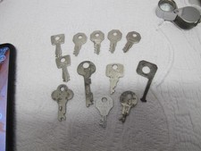 Vtg 12pc Mixed Lot Cabinet Padlock Keys Crest Long Lock Corbin Flat picture