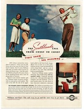 1938 Pullman Sleeper Car Passenger Train golfer with driver Vintage Print Ad picture