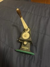 Vintage 1930s Singer Hand Crank Pinking Machine, Cast Iron, USA picture