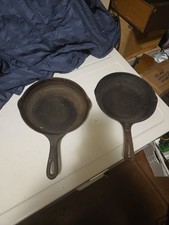 Lot 2 Antique 1920’s Wagner Ware Sidney O Cast Iron 6 Skillet Heat Ring picture