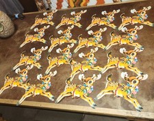 Amazing Vintage Carrington Christmas Die-cut- Lot Of 16 Reindeer  picture