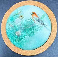 Hallmark Purple Finch Wildlife Collection Christmas 1988 Round Hanging Ornament picture