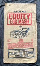 Vintage Ashland Equity Exchange Egg Mash Feed Sack Ohio Chicken Advertising Coop picture
