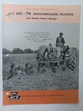 Vintage Massey Ferguson MF 66 & 74 Moldboard Plow Dealer Brochure AD  picture