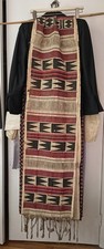 VINTAGE ANTIQUE UNUSUAL SINGLE PANEL NUPE AFRICAN  CLOTH GEOMETRIC 10' RARE picture