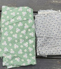 2 Vintage Fabric Pieces - Blue Calico & Marcus Brothers Floral picture