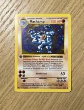 Pokemon TCG Cards 1st Edition SHADOWLESS Machamp 8/102 Base Set Holo Rare LP-MP picture