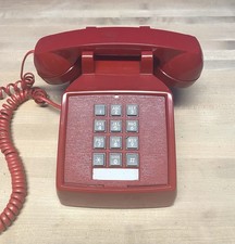 Vintage Red ITT Push Button Desk Phones Made In USA With Pride picture