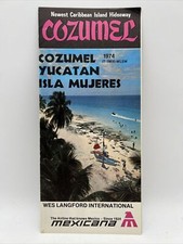 1974 COZUMEL Newest Caribbean Island Hideaway YUCATAN ISLA MUJERES Mexicana Air picture