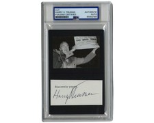 President HARRY TRUMAN Bold Signed Display of Iconic 
