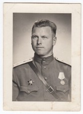 1945 WWII Officer Red Star Order Military uniform Soviet Red Army original photo picture