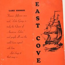Vintage 1980s East Cove Restaurant Menu Lake George New York picture