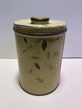 Hall’s Jewel Tea Autumn Leaf Metal Canister with Metal Lid Original 1935 picture