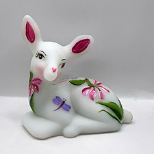 Fenton Deer Figurine Hand Painted by Former Fenton Artist OOAK picture