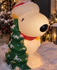 Vintage Snoopy Christmas Blow Mold Peanuts Tree Woodstock General Foam 30