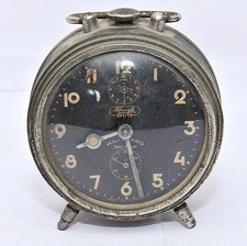 Vintage Kienzle alarm clock, black analog table alarm clock (needs repair) picture