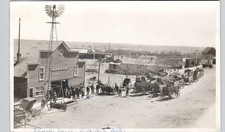 J.B. MUIR LIVERY STABLE logan ks real photo postcard rppc Kansas horse barn picture