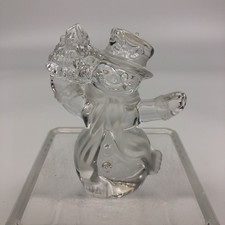 Lenox Fine Crystal Clear Snowman Figurine Germany 3.5