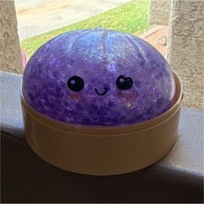 Purple & Beige Kawaii Dumpling Figurine, Plastic Food Theme Collectible picture