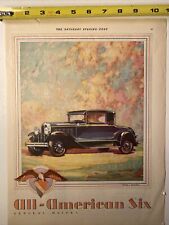 1929 Rare All American Six General Motors Memorial Day Ad Red White & Blue picture