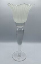 Clear & Frosted Tulip Votive Candle Holder 13.5