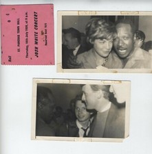 1959 JOSH WHITE BLUES LEGEND AUTOGRAPH + CANDID PHOTOS SIGNED LONDON ENGLAND picture