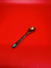 VINTAGE NAVAJO INDIAN SILVER TURQUOISE HANDLE BABY SPOON picture