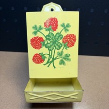 Vintage 1949 Nesco Match Holder Wall Mount Dispenser Hand Painted Cottagecore picture