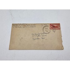 Vintage 1947 WWII Era US Army Soldier Letter Home & Air Mail Envelope Ephemera picture